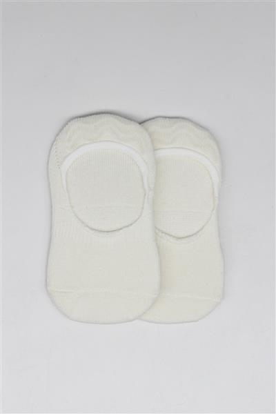 Bistyle 2'Li Penye Babet Silikonlu Basic Çorap 30104 Ekru Ekru