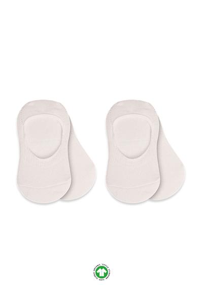 Bistyle 2'Li Penye Babet Silikonlu Basic Çorap 30104 Ekru Ekru