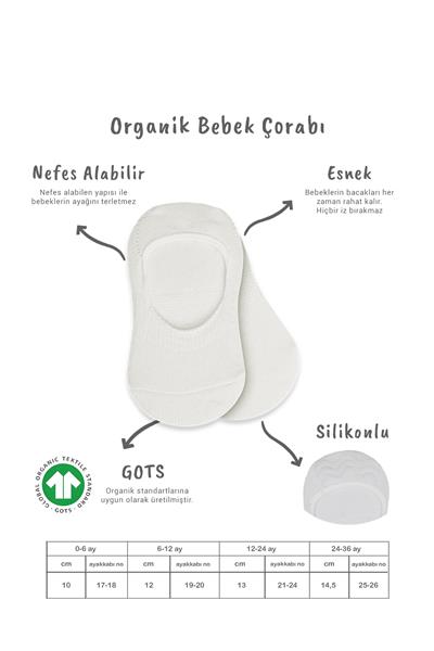 Bistyle 2'Li Penye Babet Silikonlu Basic Çorap 30104 Siyah Ekru