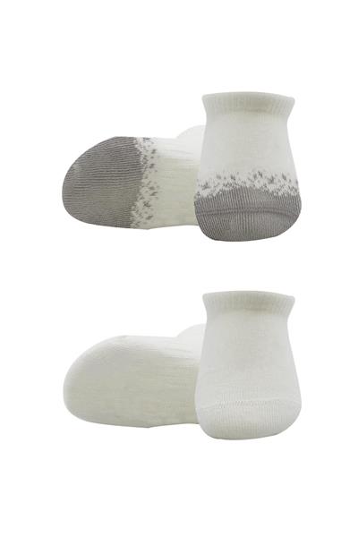 Bistyle 2'Li Penye Sneakers Çorap 20105 Ekru Gri