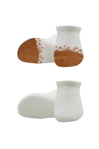 Bistyle 2'Li Penye Sneakers Çorap 20105 Ekru Hardal