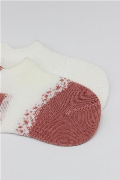 Bistyle 2'Li Penye Sneakers Çorap 20105 Ekru Pudra