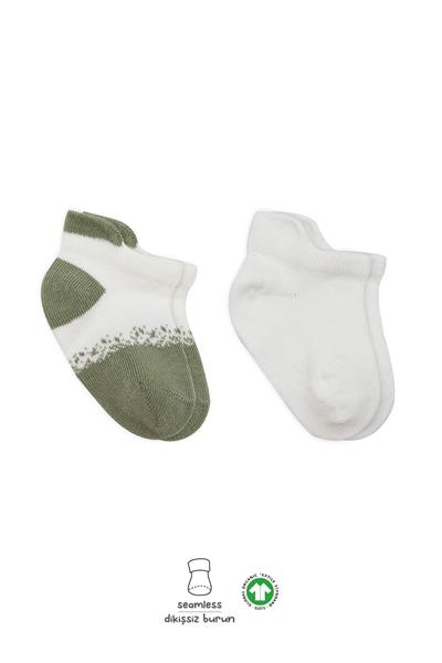 Bistyle 2'Li Penye Sneakers Çorap 20105 Nil Ekru