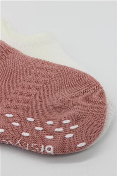 Bistyle 2'Li Sneakers Kaymaz Colours Penye Çorap 20104 Ekru Pudra