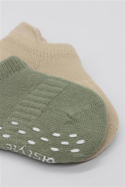 Bistyle 2'Li Sneakers Kaymaz Colours Penye Çorap 20104 Nil Bej