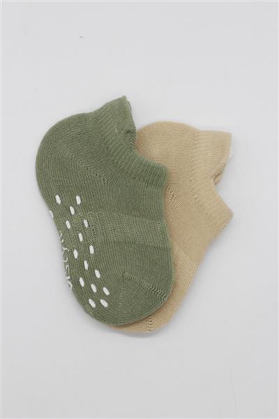 Bistyle 2'Li Sneakers Kaymaz Colours Penye Çorap 20104 Nil Bej