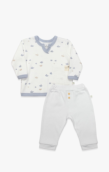 Bistyle 2Li Takım Little Boats 14127 Ekru