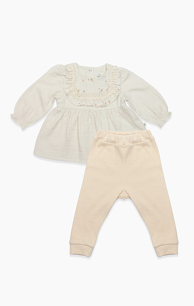 Bistyle 2Li Takım Müslin Daisy Flowers 14130 Somon