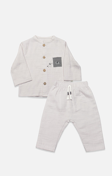 Bistyle 2Li Takım Müslin Star Elephant 14143 Gri