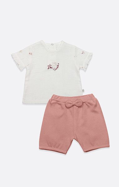 Bistyle 2Li Takım Şort Müslin Starfish Wishes 14124 Pembe