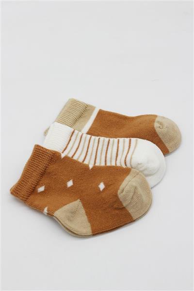 Bistyle 3'Lü Penye Erkek Soket Çorap 10111 Hardal