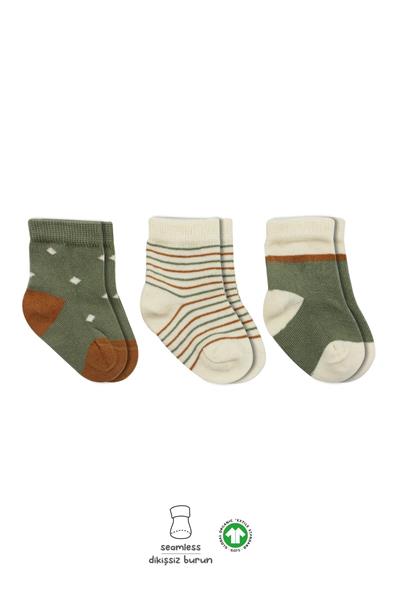 Bistyle 3Lü  Penye Kız Soket Çorap 10112 Nil