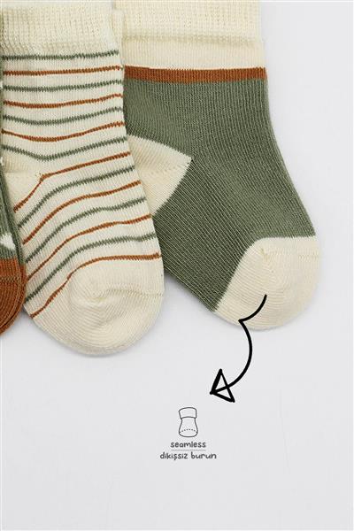 Bistyle 3Lü  Penye Kız Soket Çorap 10112 Nil