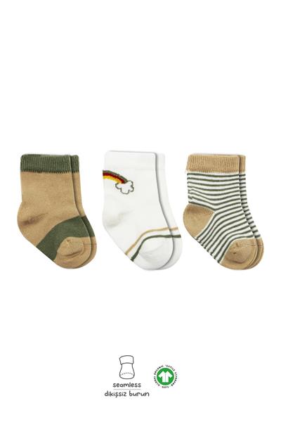 Bistyle 3Lü Penye Rainbow Soket Çorap 10113 Nil