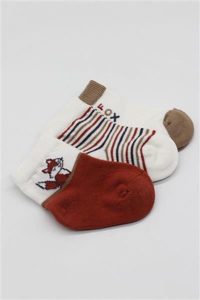 Bistyle 3'Lü Penye Soket Çorap 10109 Kiremit