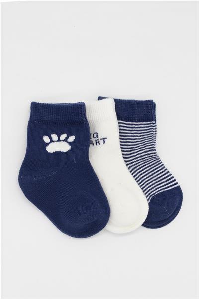 Bistyle 3'Lü Penye Soket Çorap 10110 İndigo