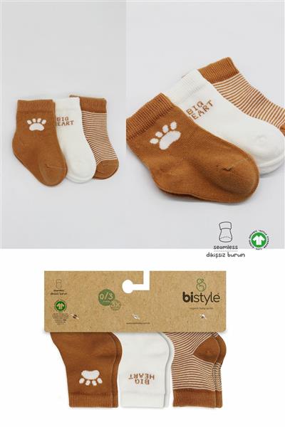 Bistyle 3'Lü Penye Soket Çorap 10110 Hardal