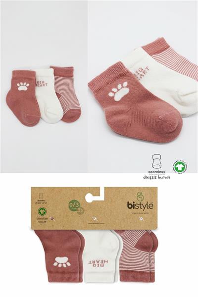 Bistyle 3'Lü Penye Soket Çorap 10110 Pudra