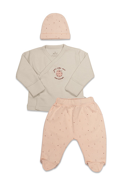 Bistyle 3Lü Zıbın Takım Cookies Cute Happy 13118 Somon