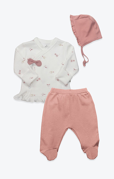 Bistyle 3Lü Zıbın Takım Starfish Wishes 13124 Pembe