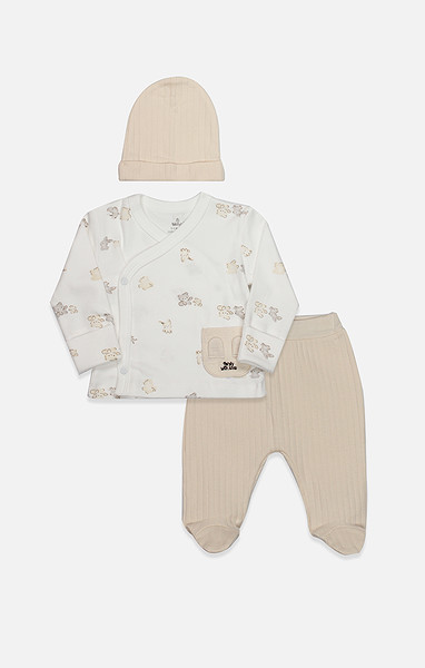 Bistyle 3Lü Zıbın Takım With You Family 13121 Bej