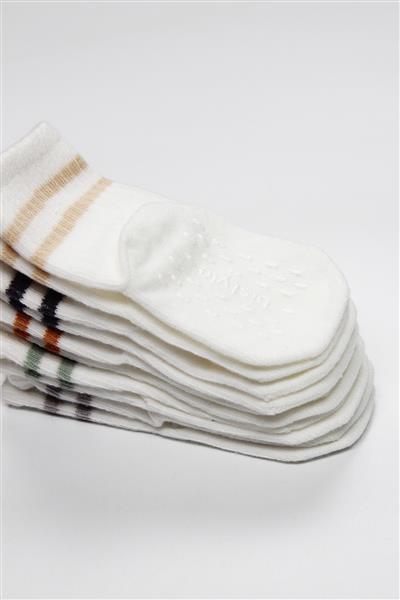 Bistyle 5'Li Penye Kaymaz Çember Soket Çorap 10122 Ekru