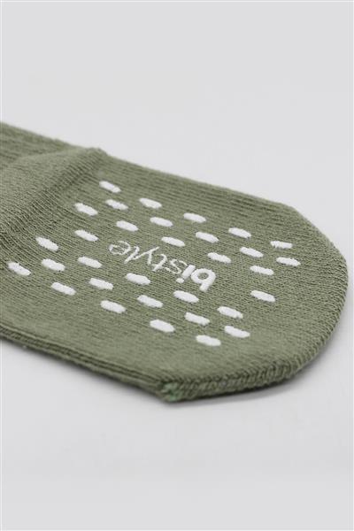 Bistyle 5'Li Penye Kaymaz Düz Soket Çorap 10121 Yeşil