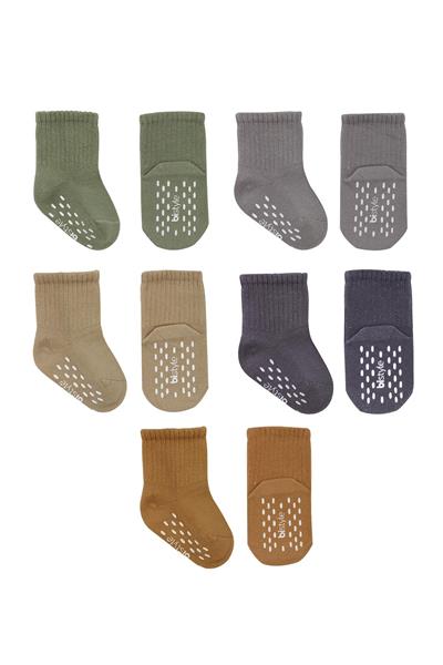 Bistyle 5'Li Penye Kaymaz Düz Soket Çorap 10121 Yeşil