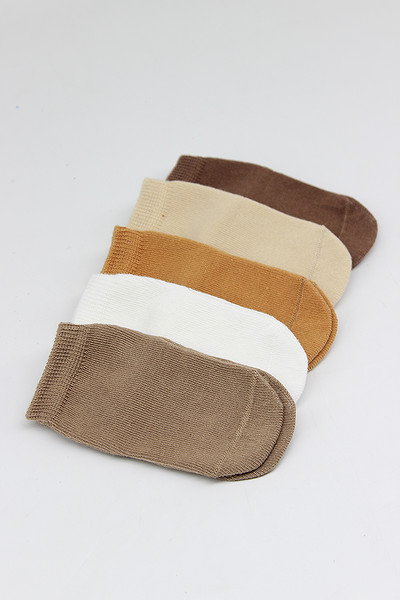 Bistyle 5'Li Penye Soket Kutulu Basic Çorap 10131 Bej