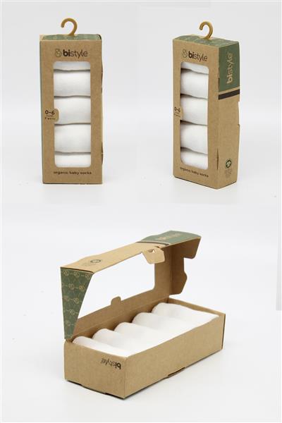 Bistyle 5'Li Penye Soket Kutulu Basic Çorap 10131 Ekru