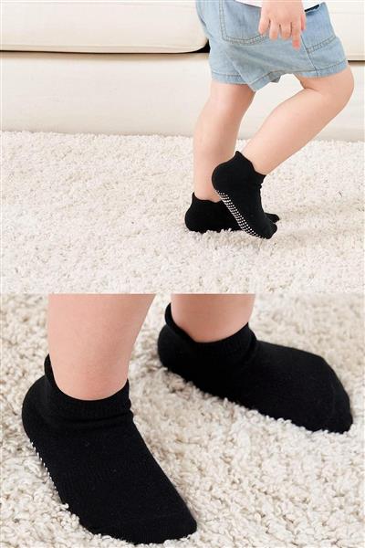 Bistyle 6'Lı Sneakers Kaymaz Penye Çorap 20102 Gri Beyaz Siyah