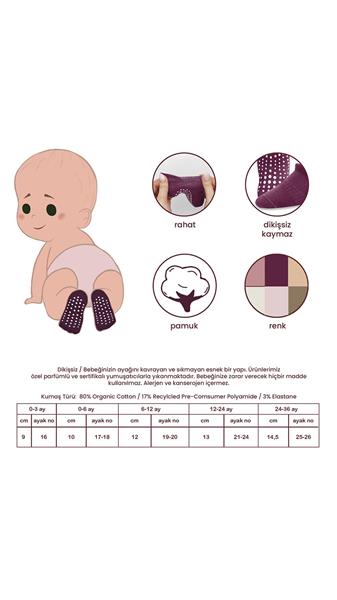 Bistyle 6'Lı Sneakers Kaymaz Penye Çorap 20102 Toprak