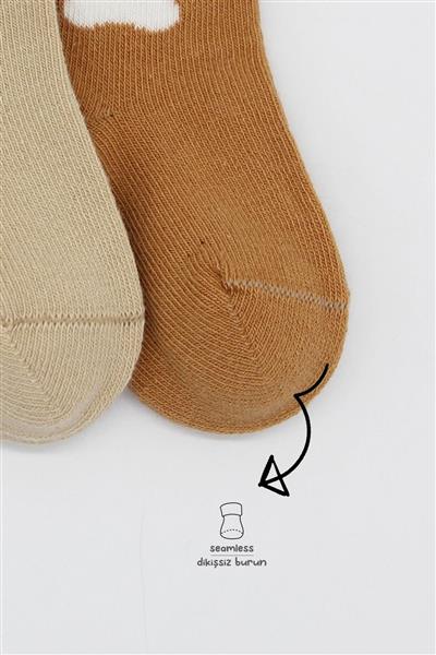 Bistyle 2Li Bear Penye Soket Çorap 10116 Bej