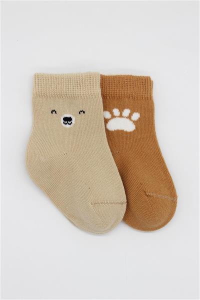 Bistyle 2Li Bear Penye Soket Çorap 10116 Bej