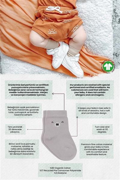 Bistyle 2Li Bear Penye Soket Çorap 10116 Gri