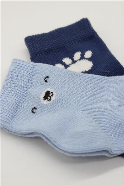 Bistyle 2Li Bear Penye Soket Çorap 10116 Mavi