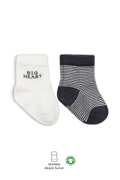 Bistyle 2'Li Big Heart Penye Soket Çorap 10117 Antrasit