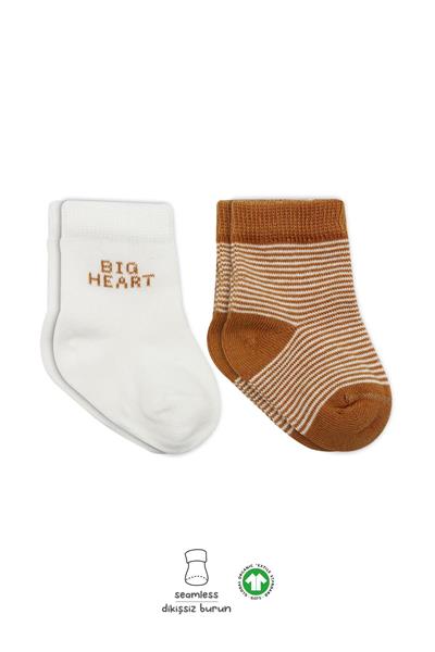 Bistyle 2'Li Big Heart Penye Soket Çorap 10117 Hardal