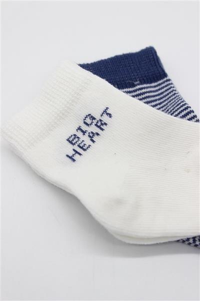 Bistyle 2'Li Big Heart Penye Soket Çorap 10117 Lacivert