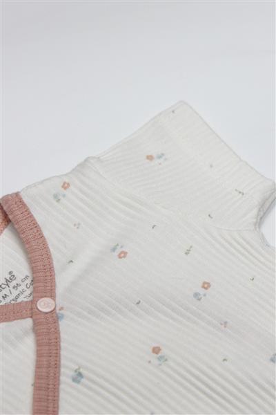 Bistyle Bloom Rose 2'Li Yarım Kol Badi 17119 Ekru Gül Kurusu