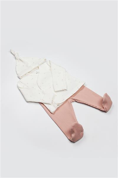 Bistyle Bloom White 3'Lü Zıbın Takım 13112 Ekru Gül Kurusu