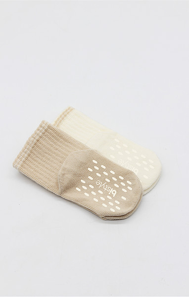 Bistyle Çemberli Basic Penye Kaymaz Soket Çorap 2Li 10146 Bej