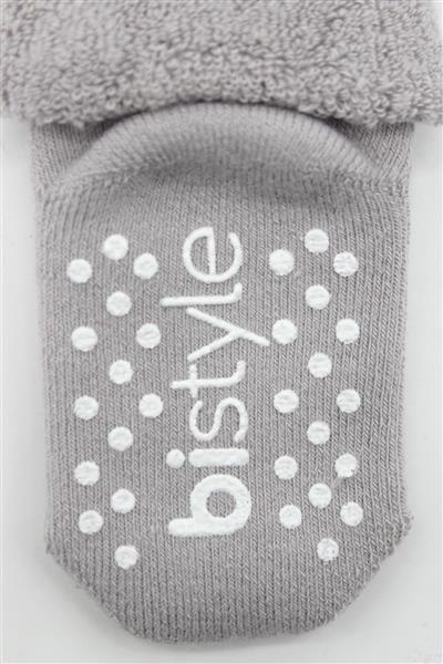 Bistyle 2'Li Çemberli Kaymaz Havlu Soket Çorap 10503 İndigo Gri