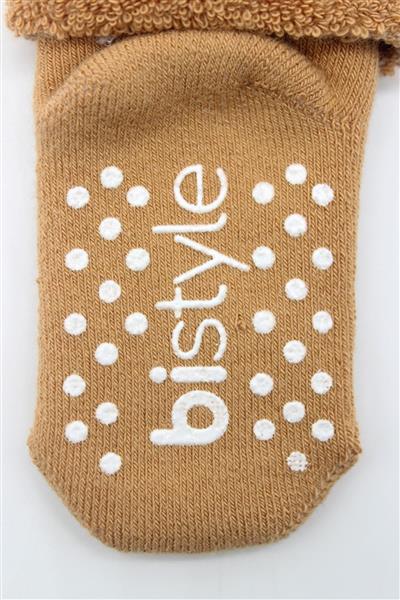 Bistyle 2'Li Çemberli Kaymaz Havlu Soket Çorap 10503 Bej-Hardal