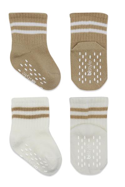 Bistyle 2Li Çemberli Kaymaz Soket Çorap 10125 Bej-Ekru