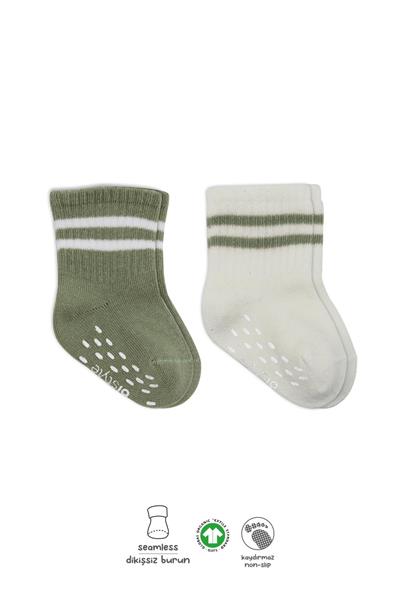 Bistyle 2Li Çemberli Kaymaz Soket Çorap 10125 Nil Ekru
