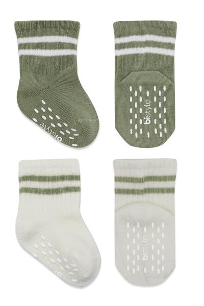 Bistyle 2Li Çemberli Kaymaz Soket Çorap 10125 Nil Ekru