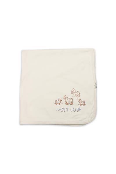 Bistyle Curly Lamb Penye Battaniye 70109 Bej Mavi Ekru