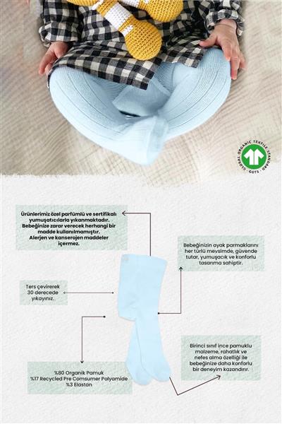 Bistyle Derby Basic Tekli Penye Külotlu Çorap BS50102B Mavi