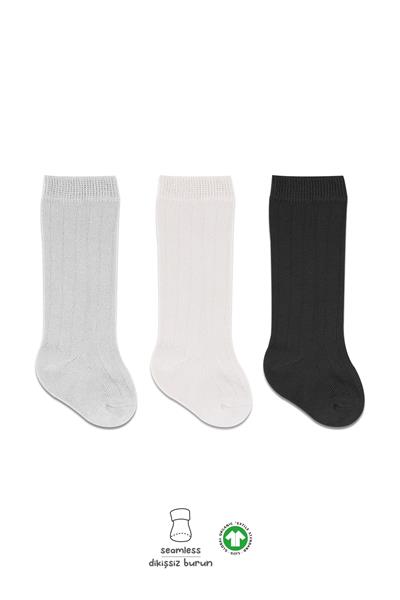 Bistyle Derby Dizaltı Çorap 3'Lü BS40101 Ekru Gri Siyah